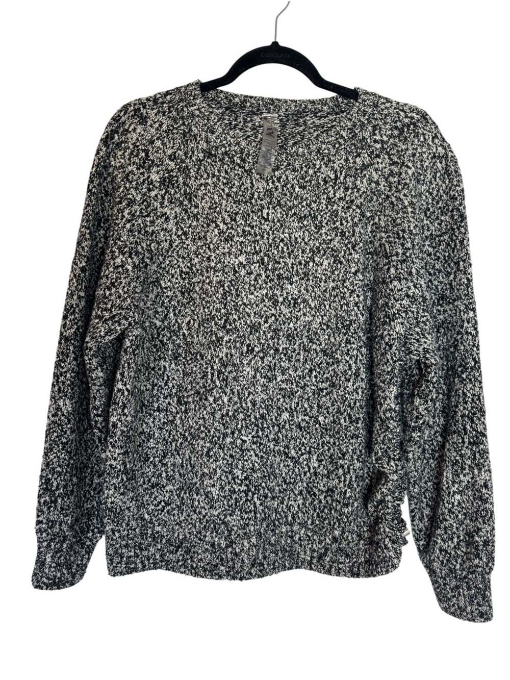 Lou & Grey Black & White Marled Cotton Blend Small Sweater